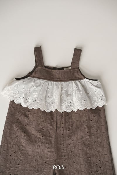 ROA13｜(6m-18m) 2色雕花蕾絲無袖連身褲6