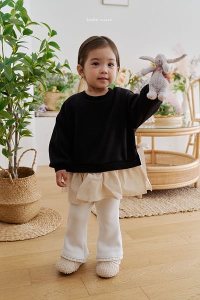 bebe nine34 (65cm-115cm) 2色撞色荷葉摺邊洋裝10