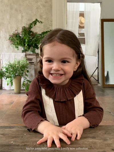 JE493｜(73-100cm) 滾邊翻領上衣/花邊吊帶裙16