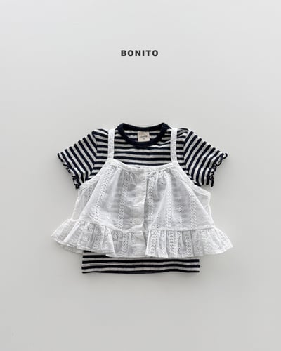 Bonito29｜(75cm-125cm) 2色排釦吊帶蛋糕背心5