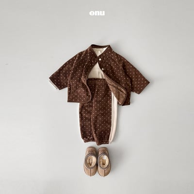 onu 37｜(70cm-115cm) 波點軟磨毛開襟外套12