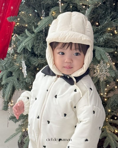 Cieldemaman16｜(6M~24M)  2色愛心羽絨連身服11
