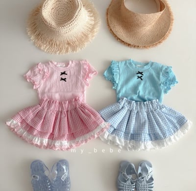 my_bebe27｜(80-120cm) 格紋蓬蓬褲裙5