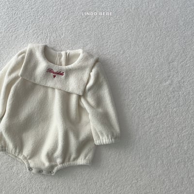 Lindo11｜(3m-18m) 水手翻領抓絨次袖包屁衣5