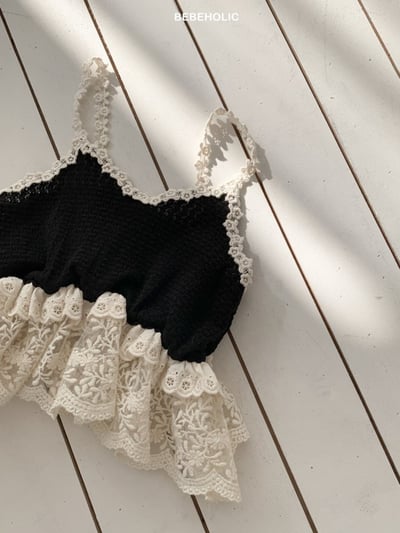 Bebe holic15｜(3m-18m) 針織蕾絲小花背心3