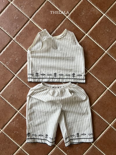 thelala40｜ (70-115) 條紋刺繡圖騰套裝14