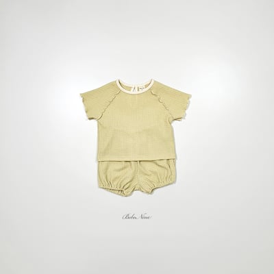 bebe nine02  (6m-24m) 3色休閒木耳邊套裝5