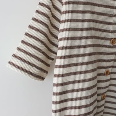 LEMONADE06｜(55cm-85cm) 2色小熊條紋包屁連身衣含帽子11