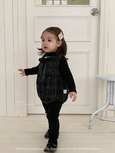 JE 657｜(66-90cm)  格紋翻領娃娃包屁衣12