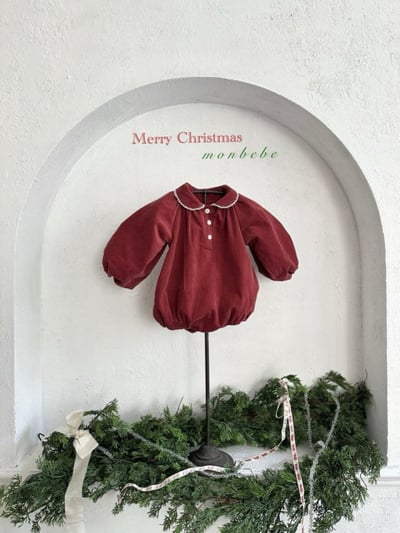 MONBEBE43｜(3m-24m) 簡約聖誕紅包屁衣3