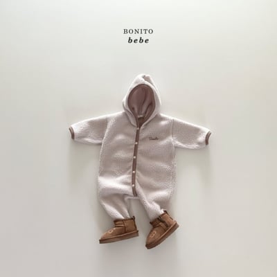 Bonito76｜(3m-18cm) 刷毛排釦連帽連身衣2