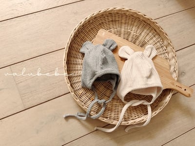 Valubebe08｜(65-80) 華夫格小熊綁帶帽16