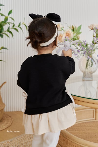 bebe nine34 (65cm-115cm) 2色撞色荷葉摺邊洋裝5