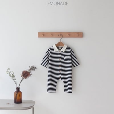 LEMONADE48｜(55cm-85cm) 2色有領條紋連身衣10