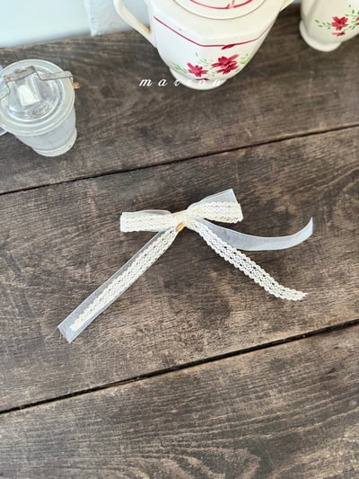 Marron36｜(Free) 蝴蝶結蕾絲髮夾3