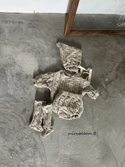 Bloom.b31｜(0m-24m) 麻花針織精靈綁帶帽16