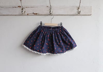 FLO40｜(75-140) 蕾絲翻領碎花褲裙13