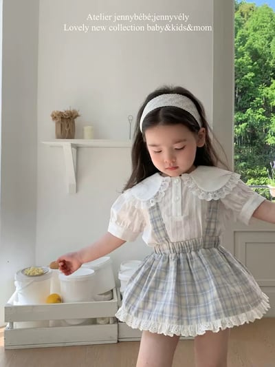 JE58｜(73-130cm) 蕾絲翻領花邊襯衫8