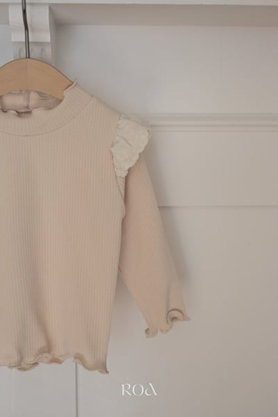 ROA38｜(6m-18m) 2色蕾絲荷葉袖捲邊上衣2