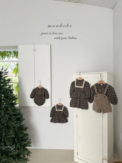 MONBEBE29｜(1y-8y) 法式燈芯絨吊帶褲8