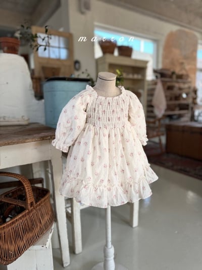 Marron24｜(1y-6y) 春日碎花荷葉洋裝15