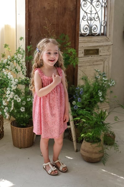 FLO20｜(75-140) 小碎花細肩洋裝17