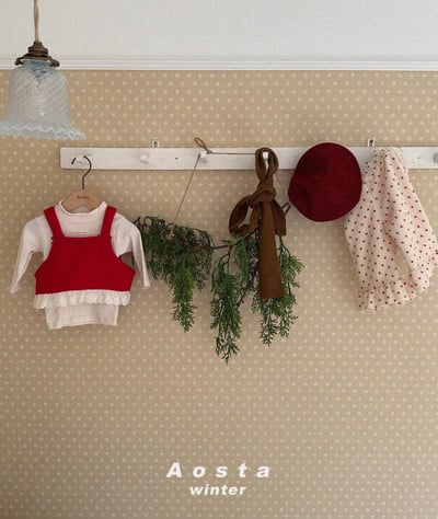 AOSTA68｜(6m-5y) 蝴蝶結蕾絲肩帶背心18