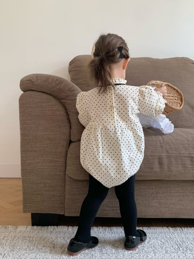 JE600｜(66cm-90cm) 波點緞帶包屁衣11