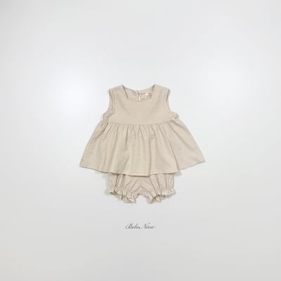 bebe nine17  (6m-24m) 2色氣質波浪無袖套裝3