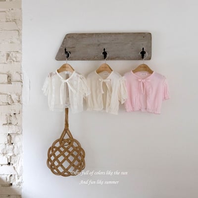 M-KIDS10｜(65-115cm) 短袖開襟綁帶外套1