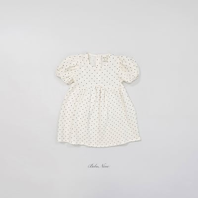 bebe nine34  (65cm-115cm) 2色點點公主袖連身裙5