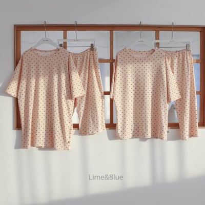 LIME&BLUE29｜(80-118cm MOM-DAD)  明星波點親子套裝21