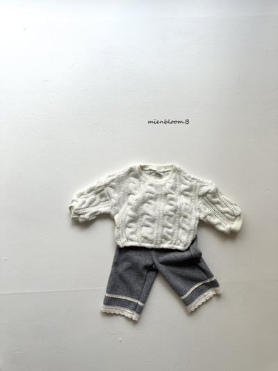 Bloom.b34｜(0m-24m/85cm-125cm) 磨毛蕾絲邊長褲9