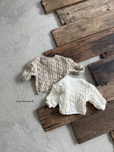 Bloom.b29｜(0m-24m) 麻花針織上衣4