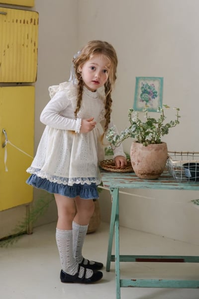 FLO26｜(75-140) 2色法式蕾絲拉鍊圍裙24