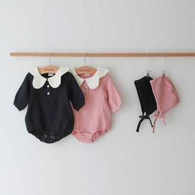 LEMONADE02｜(55cm-85cm) 2色花瓣領包屁衣含帽子21