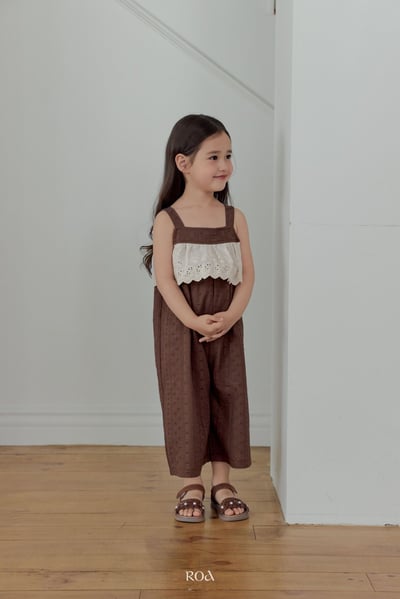 ROA13｜(6m-18m) 2色雕花蕾絲無袖連身褲2