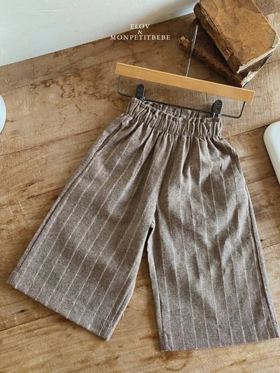 Mon petit12｜(73-118cm) 2色亞麻條紋寬褲3