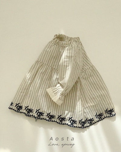 AOSTA30｜(6m-5y) 花卉壓紋/條紋洋裝13