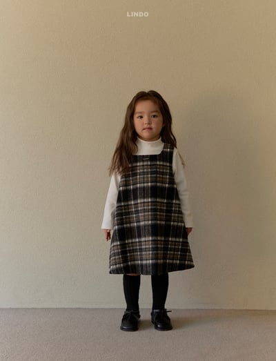 Lindo66｜(80cm-125cm) 背心格紋洋裝11