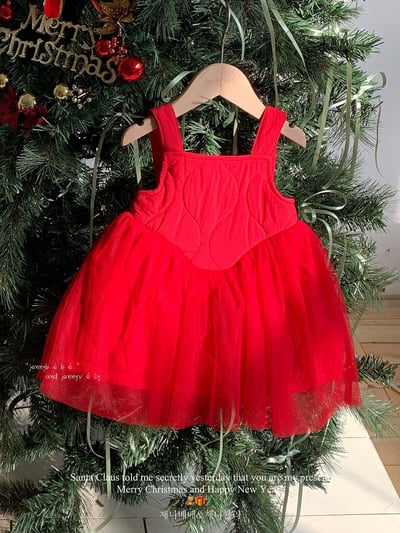 JE 418｜(80-110cm)  絎縫線蕾絲洋裝5