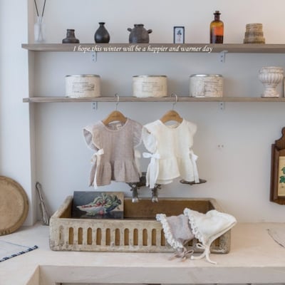 M-KIDS18｜(55-85cm) 2色蕾絲花邊針織綁帶帽6