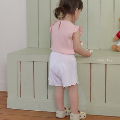 bebe nine20  (65cm-115cm) 3色素色荷葉邊上衣16