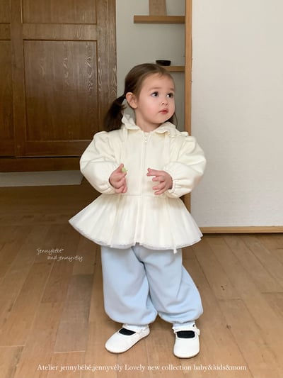 JE 661｜(80-110cm)  絨毛蕾絲束腳褲5