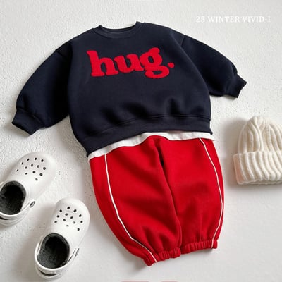 vivid13｜(78cm-125cm) 線條內刷毛休閒縮口褲5