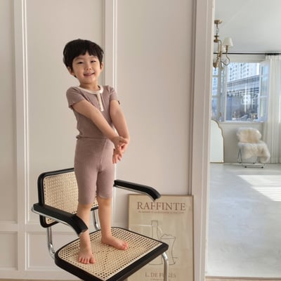 LIME&BLUE03｜(80-118cm)  素色鈕釦居家服12