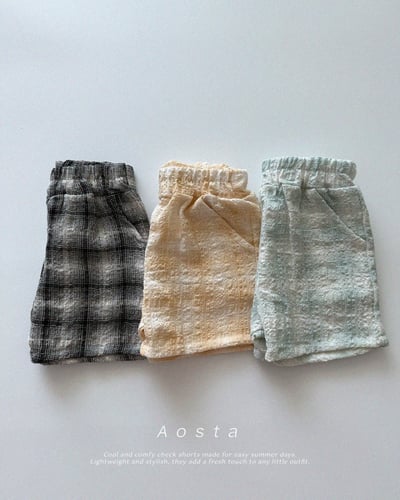 AOSTA02｜(6m-5y) 3色格子短褲1