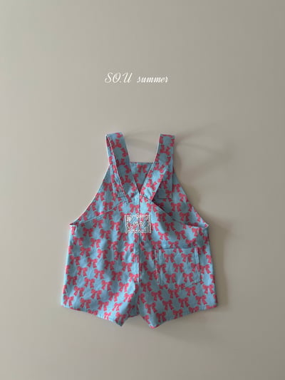 SO.U19｜(6m-4y) 蝴蝶結印花包屁扣吊帶褲7