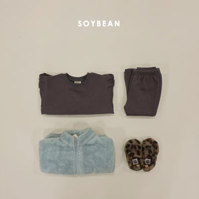 Soybean08｜(75cm-118cm) 公主袖喇叭褲內刷毛套裝11