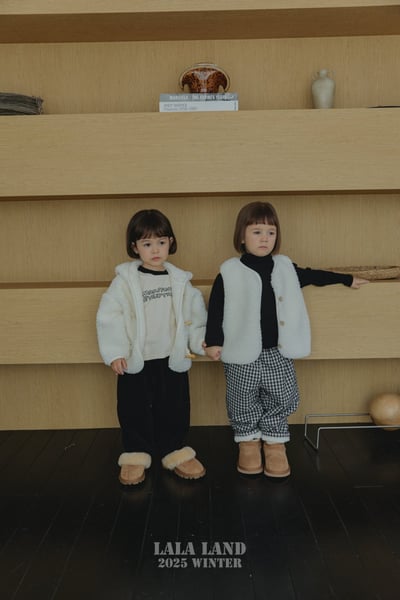 lala land58｜(75cm-120cm) 3色格紋刷毛長褲9